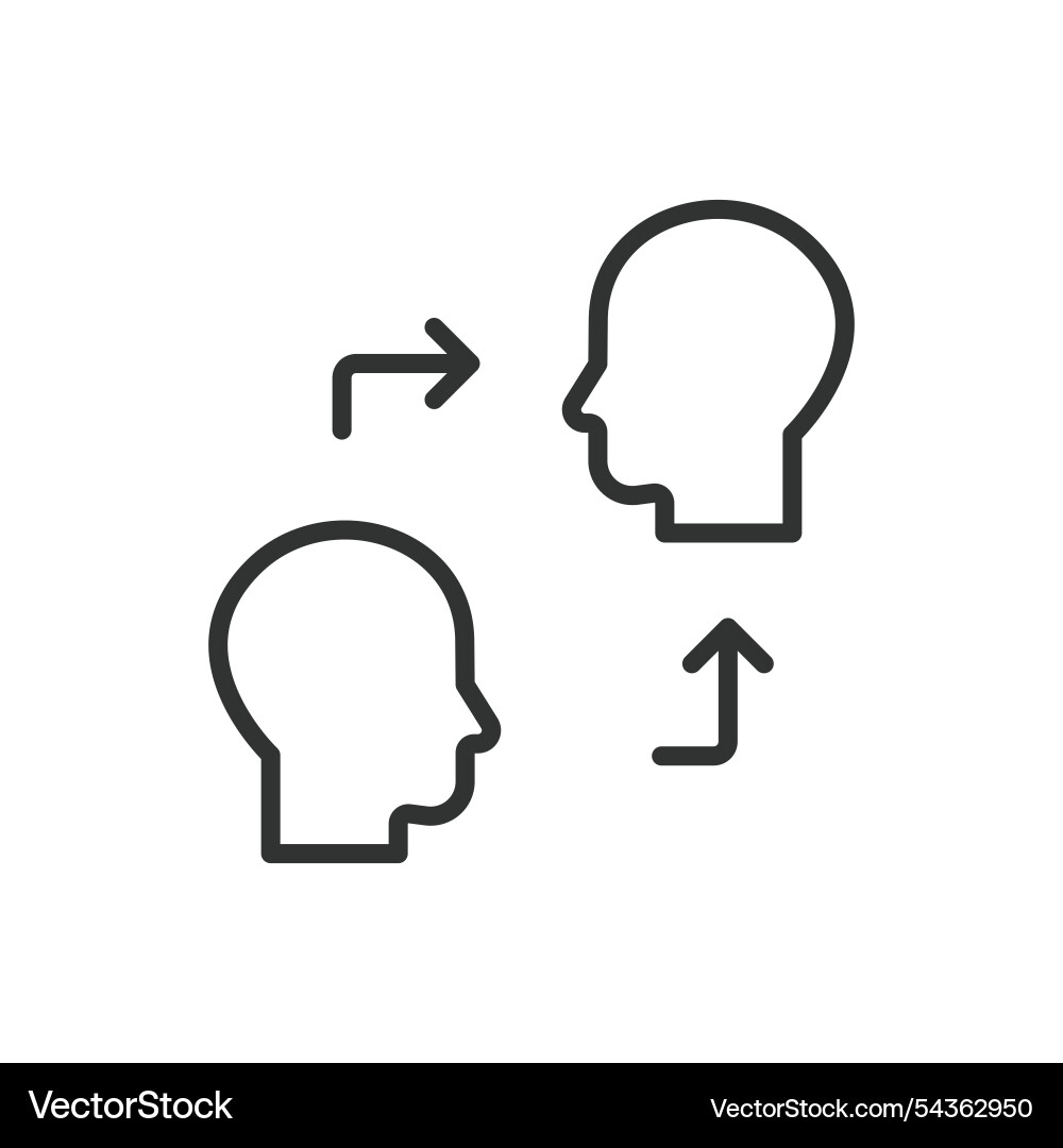 Knowledge exchange icon in line design Knowledge exchange icon in line design vector image