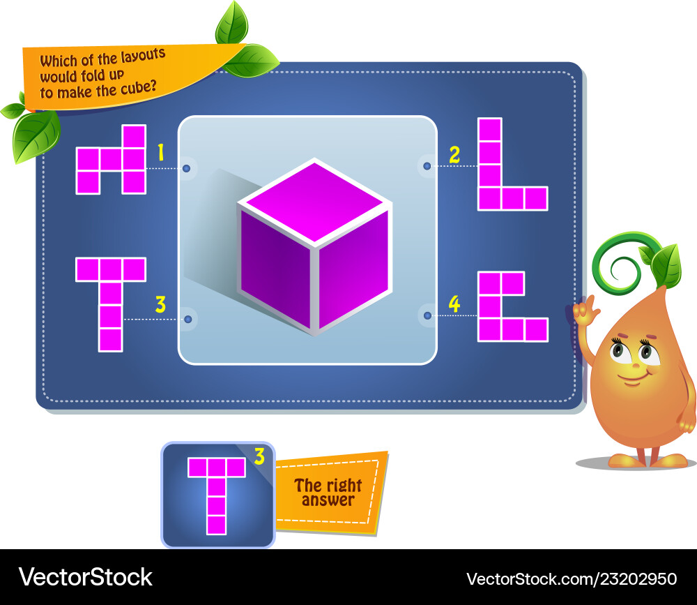 Make the cube puzzle game Make the cube puzzle game vector image