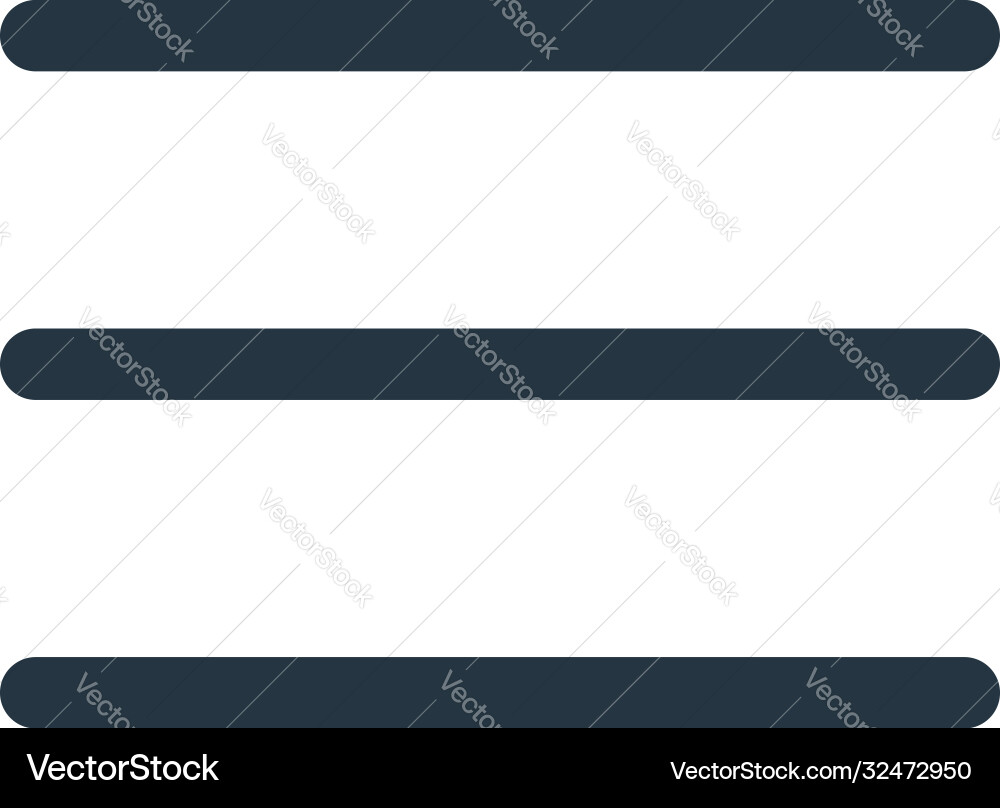 Menu icon editable stroke linear symbol Menu icon editable stroke linear symbol vector image