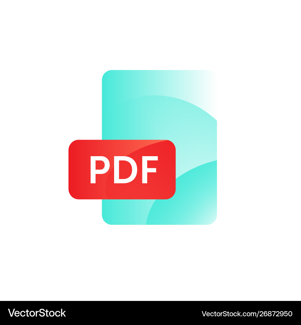 Pdf format icon gradient flat style bright Pdf format icon gradient flat style bright Vector Image