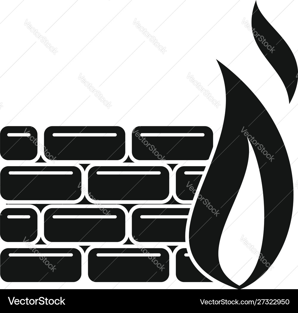 Protect firewall icon simple style Protect firewall icon simple style vector image