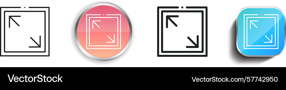 Resolution icon thin linear regular and button Resolution icon thin linear regular and button vector image