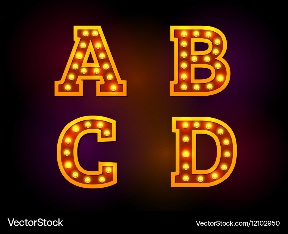Retro Neon Sign Lights vector image