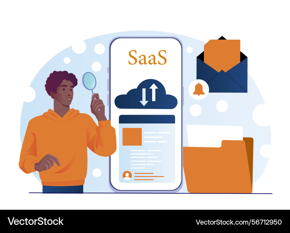 Saas platform concept with user interface Saas platform concept with user interface vector image