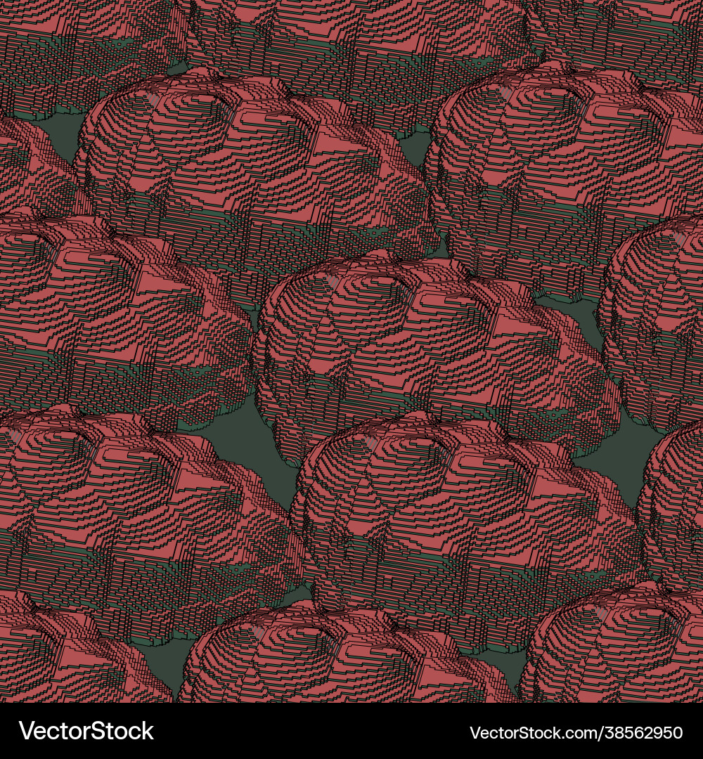 Sea shell textures turtle swims voxel pattern Vector Image