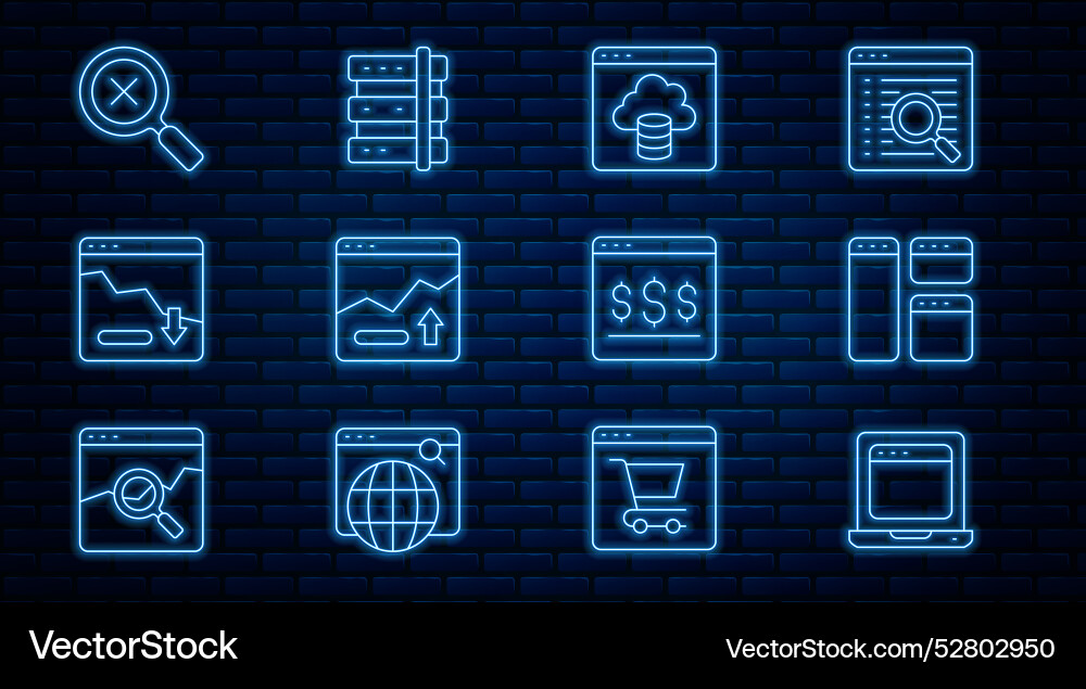 Set line laptop with browser window cloud Set line laptop with browser window cloud vector image