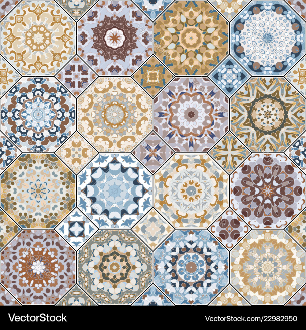 Set of octagonal and square patterns Set of octagonal and square patterns vector image