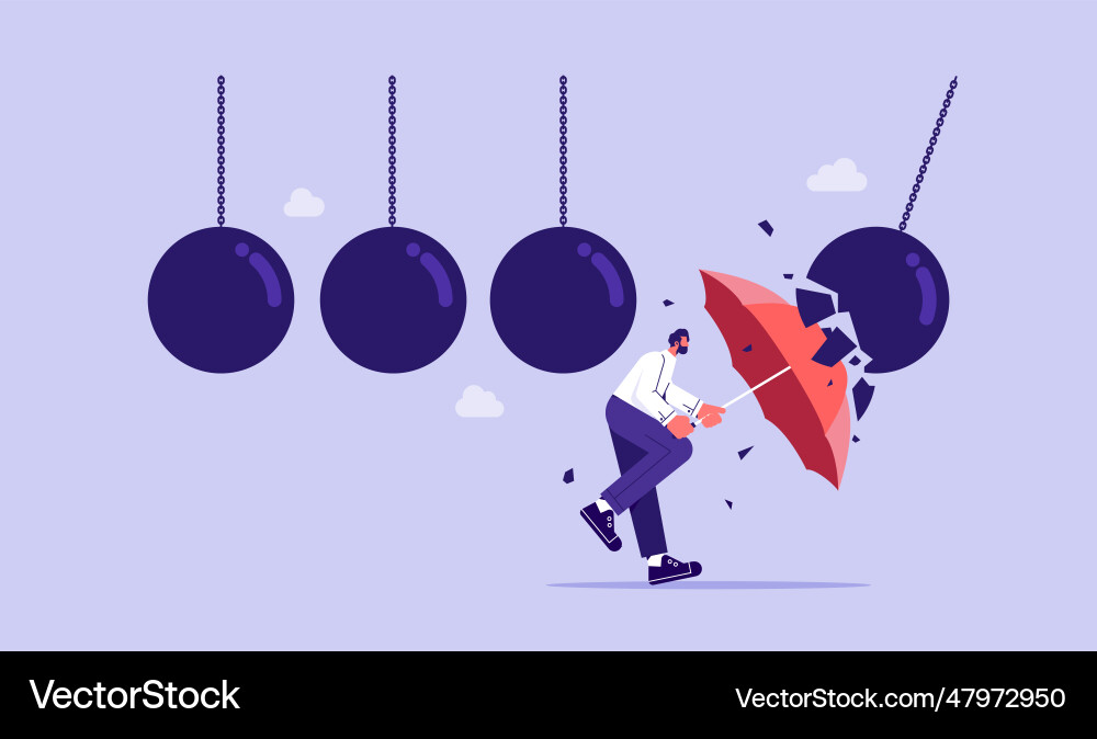 Stopping domino effect crisis concept vector image