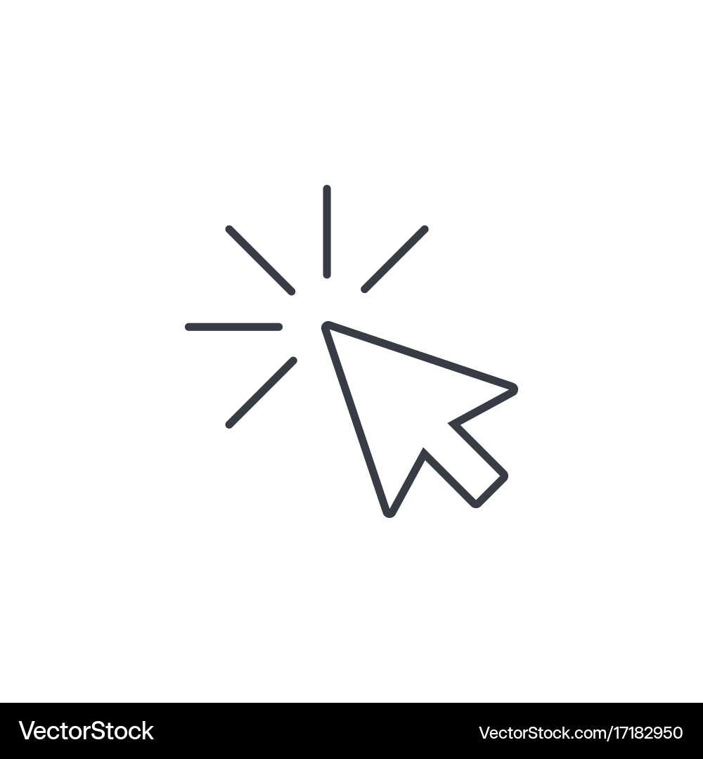 Thin Click Cursor Arrow Icon vector image