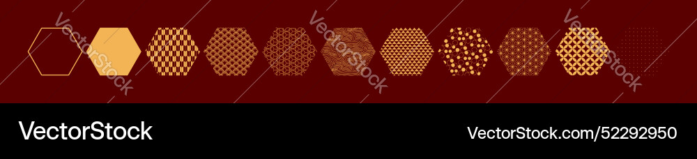 Traditional asian patterns design elements set Vector Image