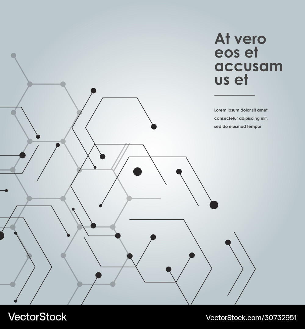 Abstract Connection Pattern - Hexagonal Vector Image