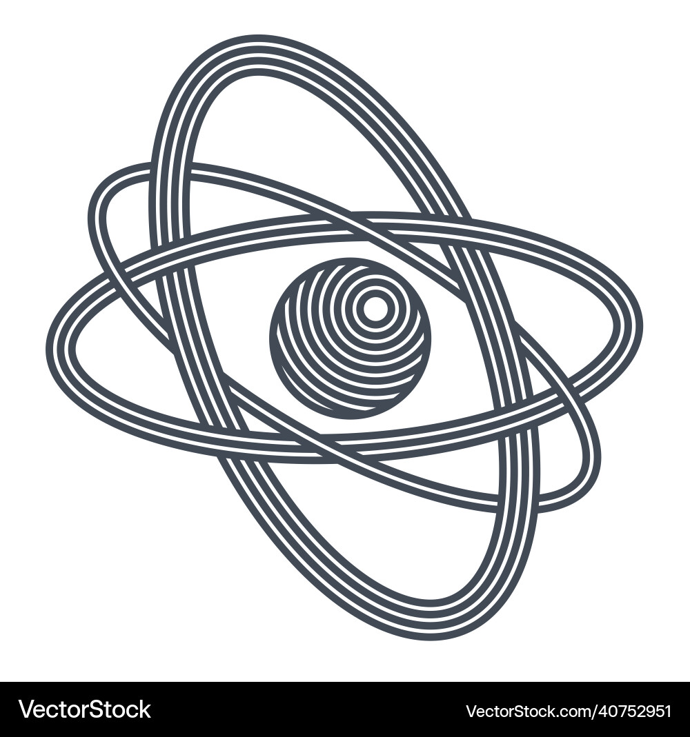 Atom symbol in modern linear style isolated Atom symbol in modern linear style isolated vector image
