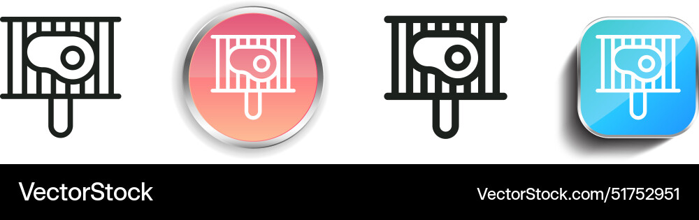 Bbq icon thin linear regular and button style vector image
