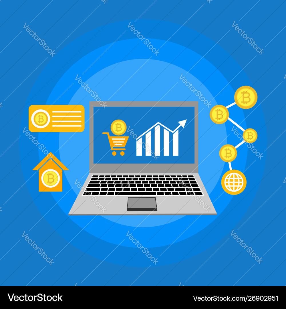 Blockchain scheme mining crypto currency server Blockchain scheme mining crypto currency server vector image