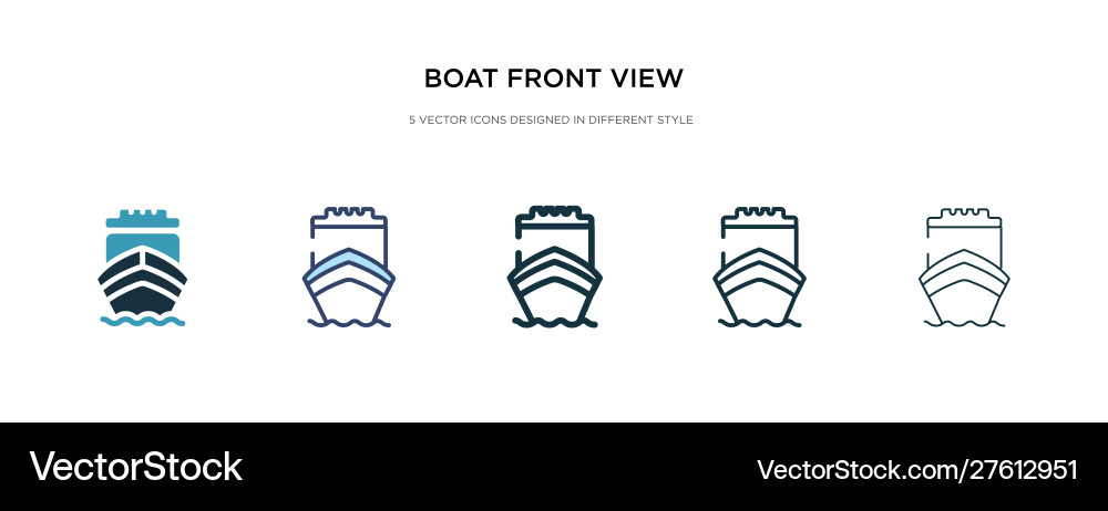 Boat front view icon in different style two Boat front view icon in different style two vector image