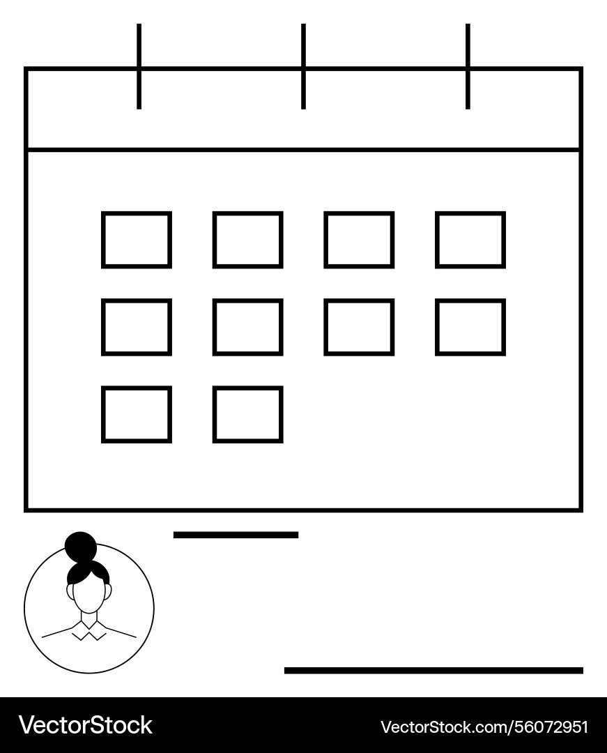 Calendar with user profile icon representing Calendar with user profile icon representing vector image