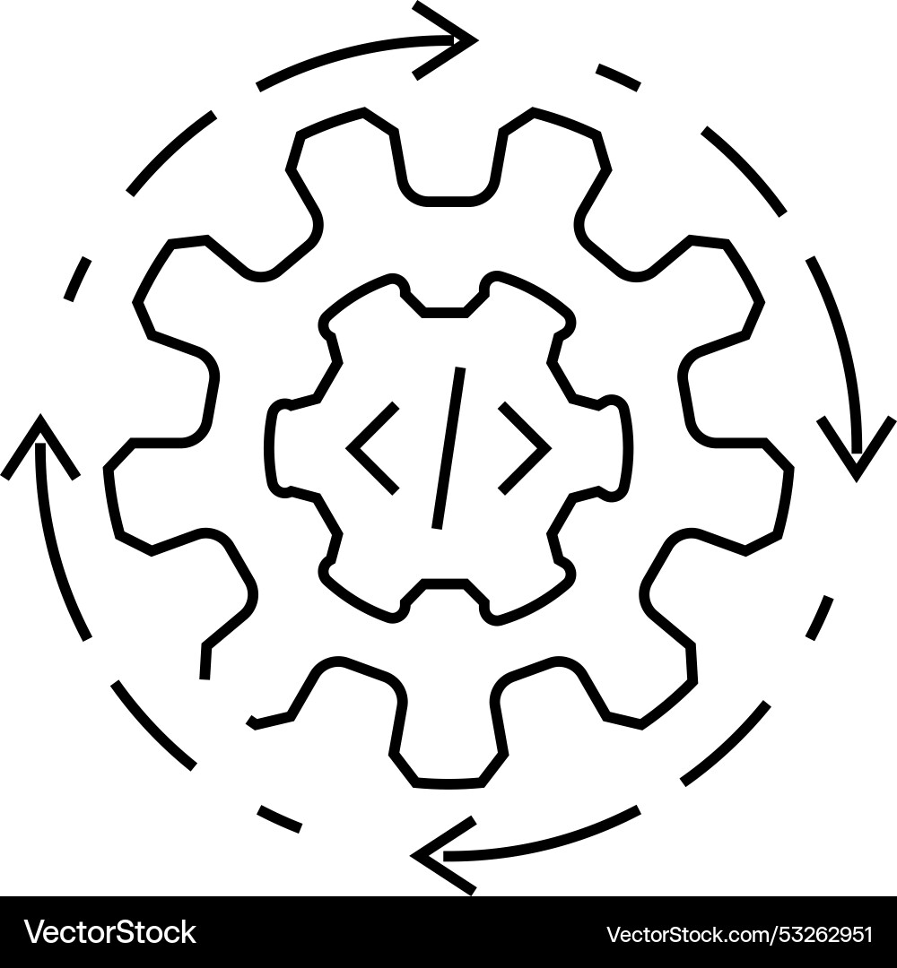 Continuous integration software line icon Continuous integration software line icon Vector Image