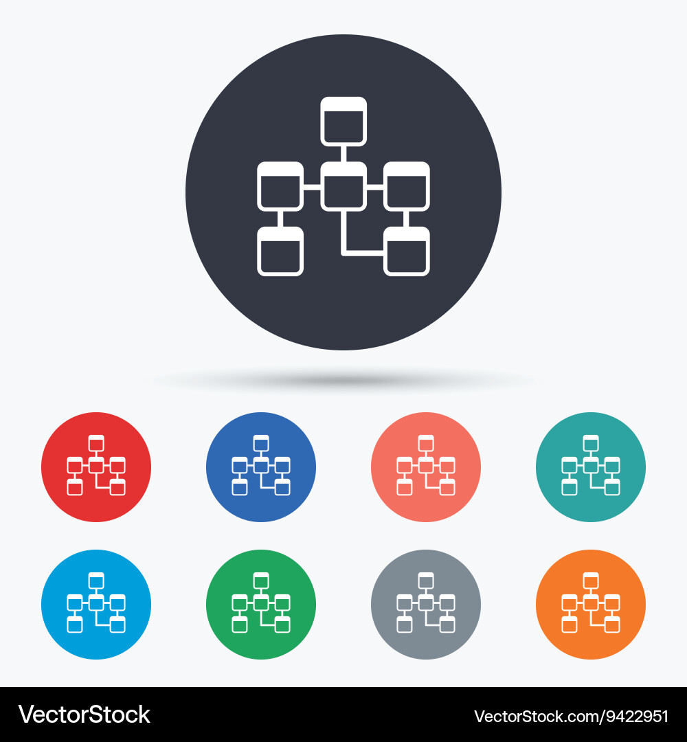 Database sign icon relational schema vector image