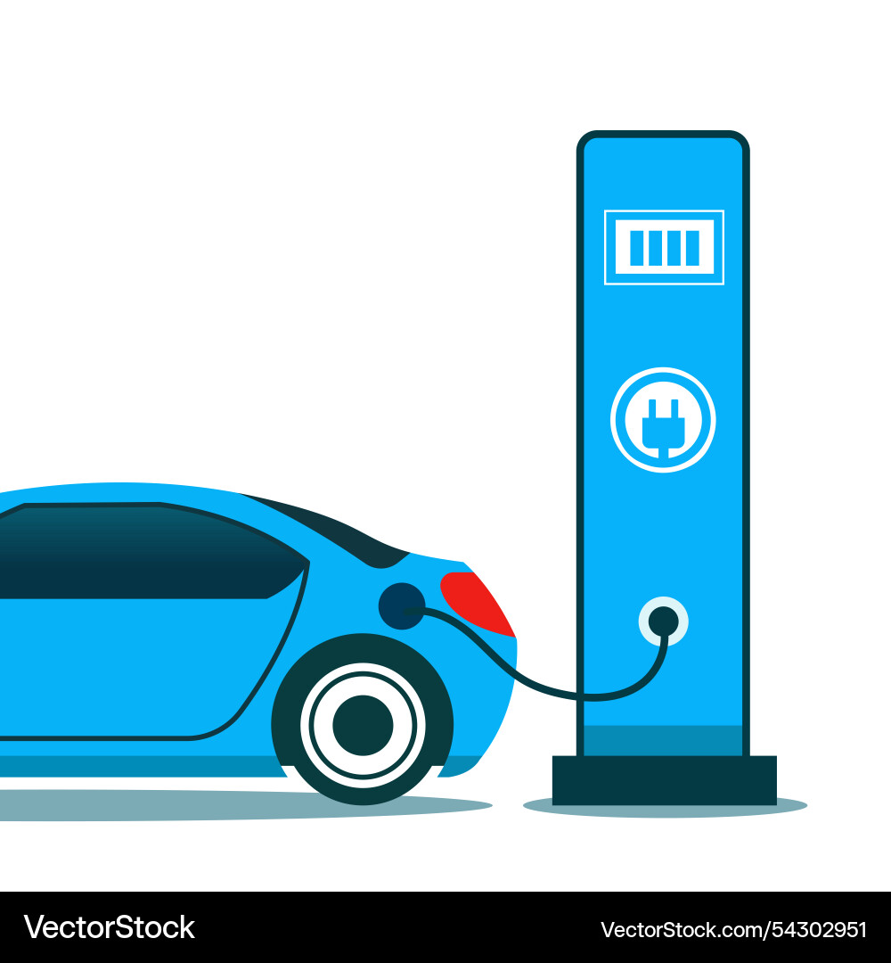 Elektrische Tankstelle für Auto Elektrische Tankstelle für Auto vektorbild