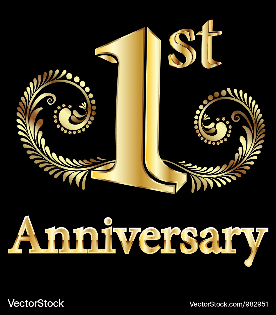 First Anniversary Celebration Royalty Free Vector Image
