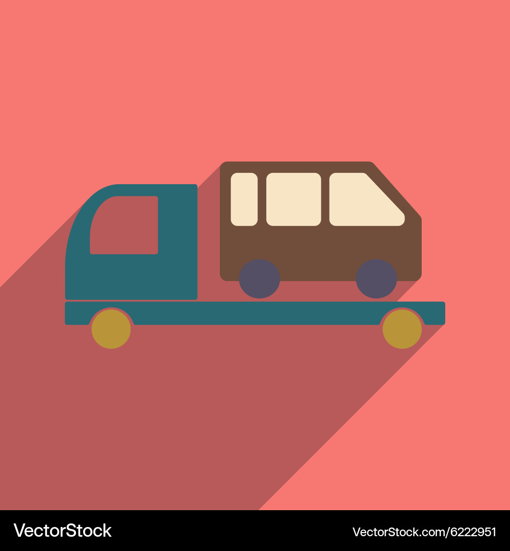 Flat with shadow icon and mobile application tow vector image