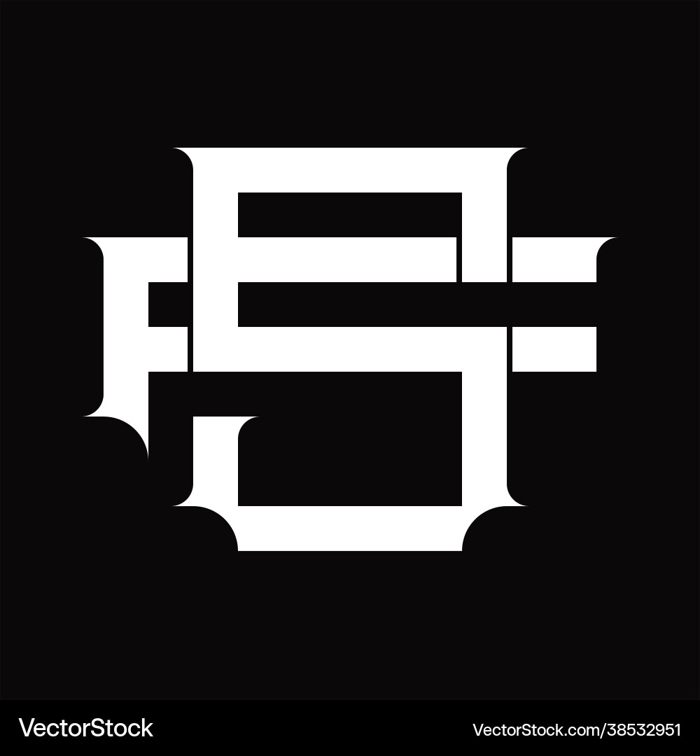 Fs logo monogram with vintage overlapping linked vector image