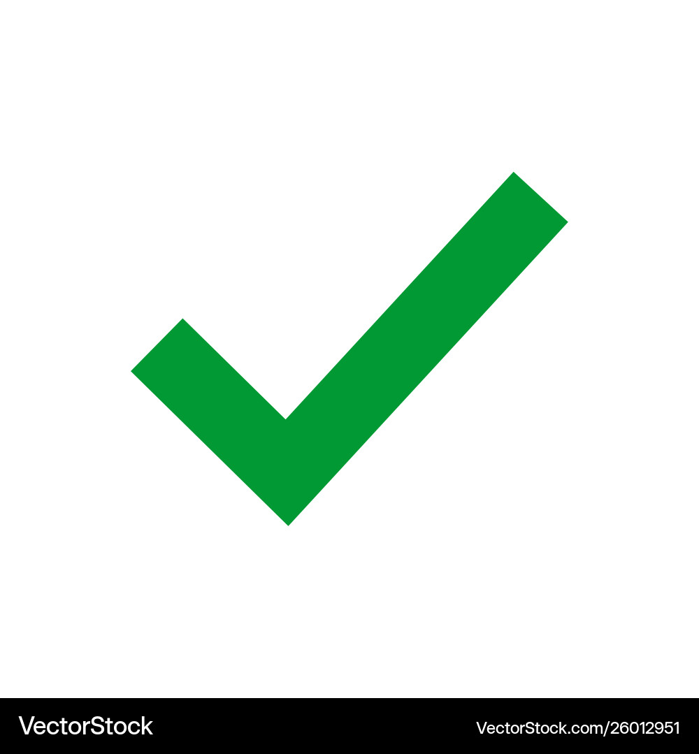 Green check mark icon tick symbol in color vector image