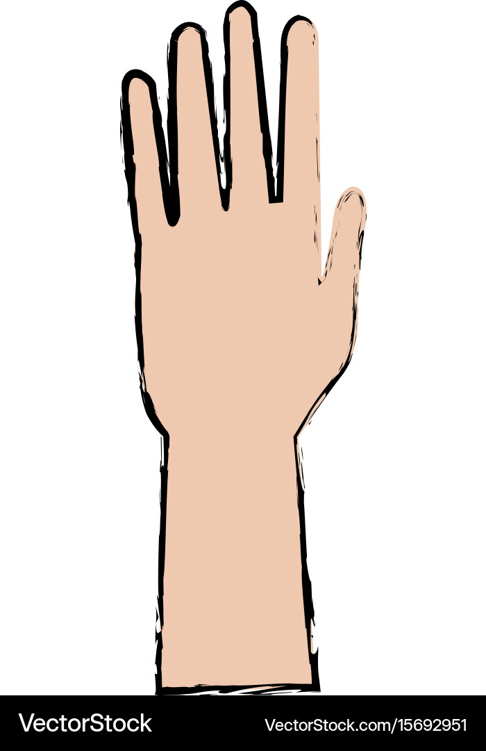 Hand open showing finger part icon Vector Image