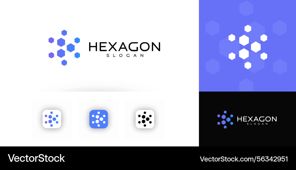Hexagon Logo-Design mit geometrischen Gradientenformen Hexagon Logo-Design mit geometrischen Gradientenformen vektorbild