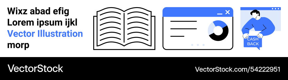 Learning and analytics elements with text Learning and analytics elements with text vector image