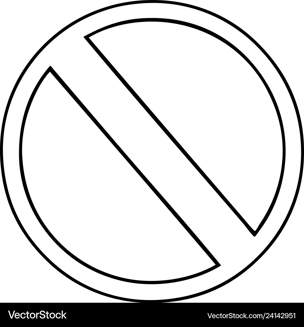 Line drawing cartoon no entry sign Vector Image