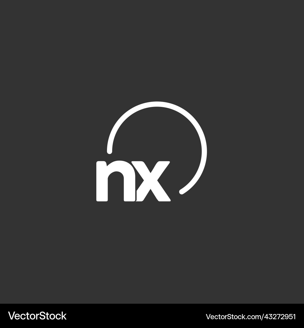 NX Initial Logo - Monogram Style Royalty Free Vector Image