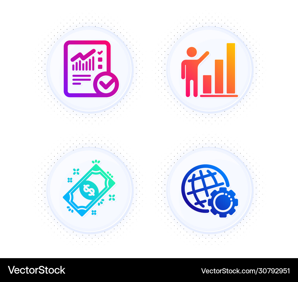 Payment graph chart and checked calculation icons Payment graph chart and checked calculation icons vector image
