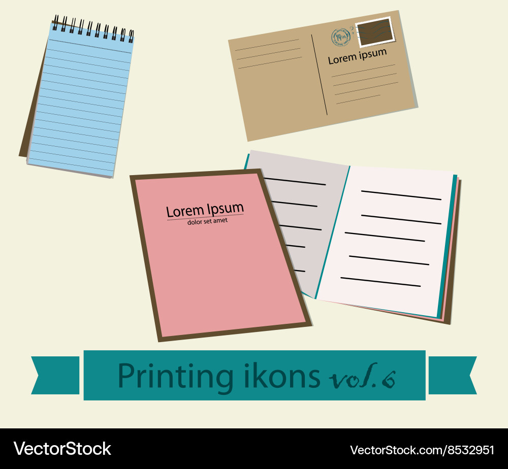 Print icons set6 Vector Image