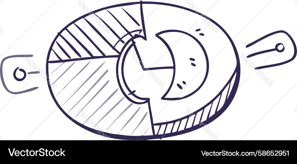 Single Highlighted Pie Chart Sketch Vector Image