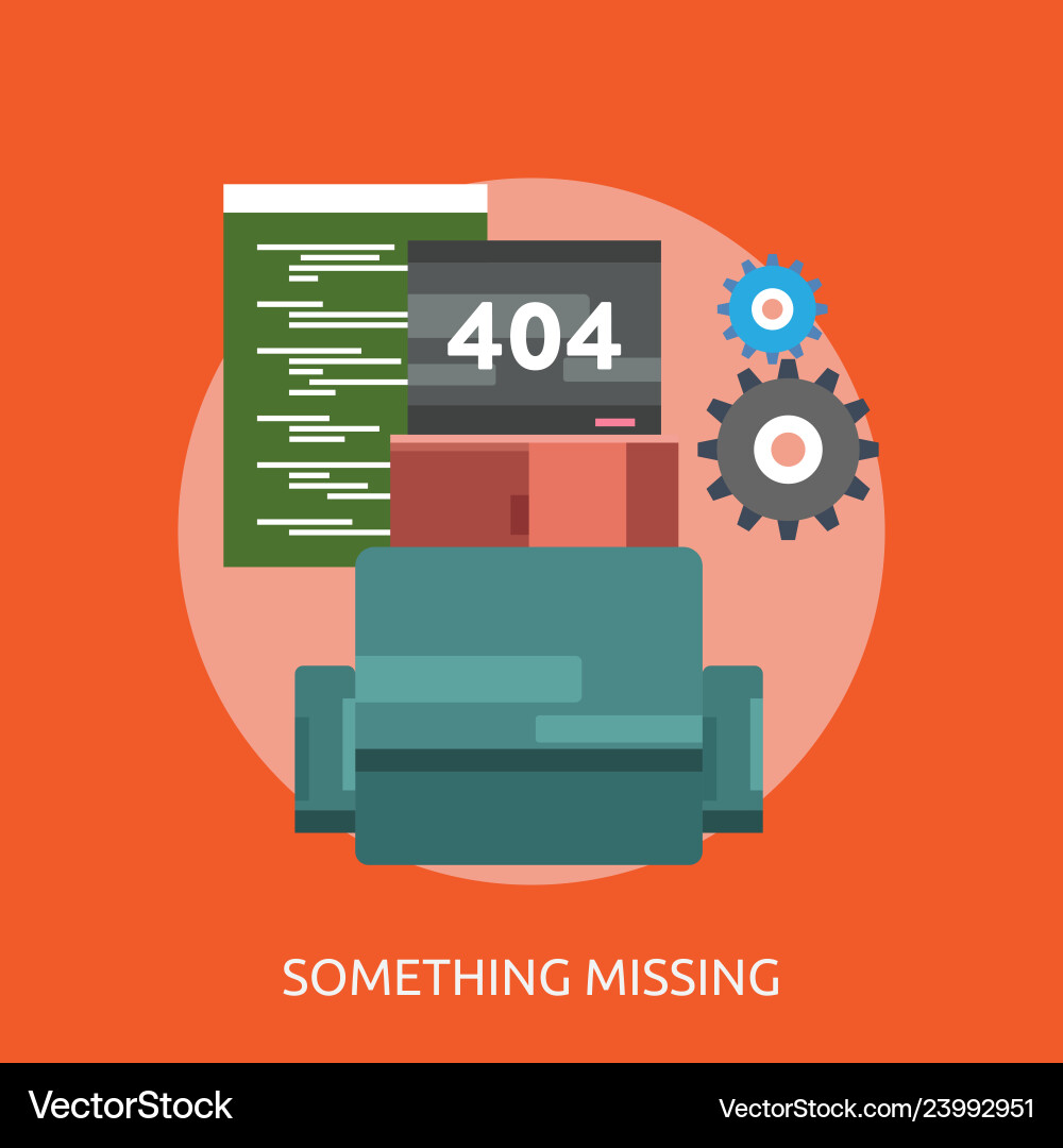 Something missing conceptual design Something missing conceptual design vector image