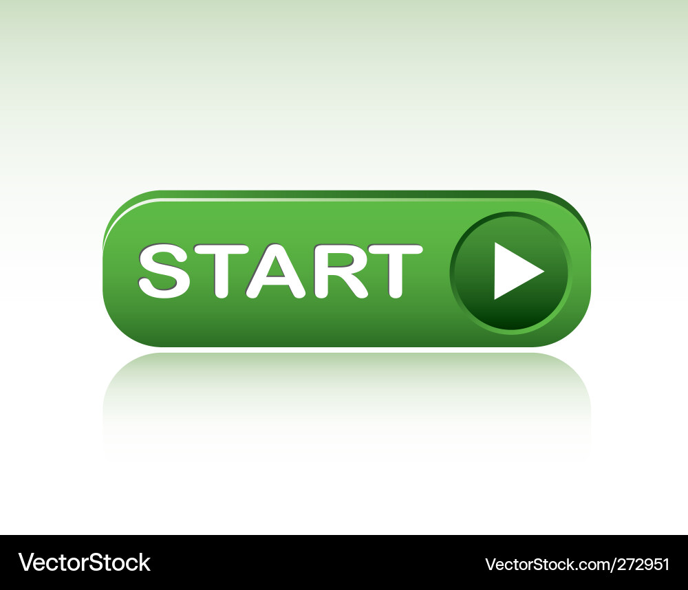 Start Button with Reflection Vector Image