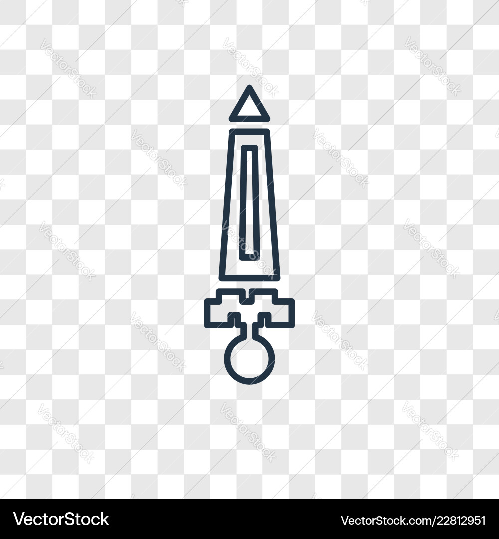 Sword concept linear icon isolated on transparent Sword concept linear icon isolated on transparent vector image