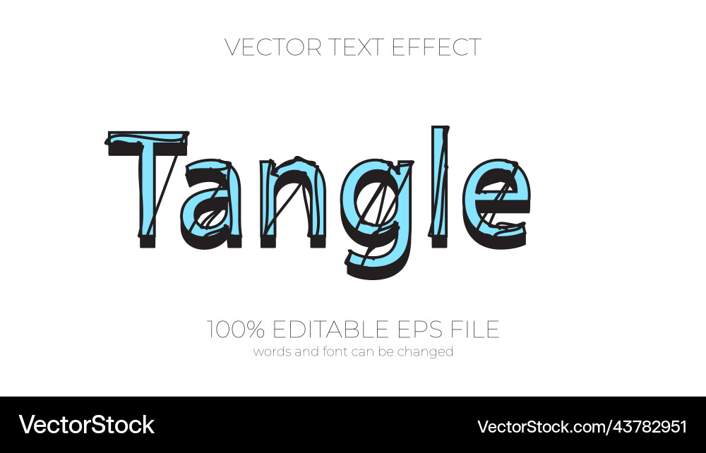 Tangled Text Effect - EPS Template vector image