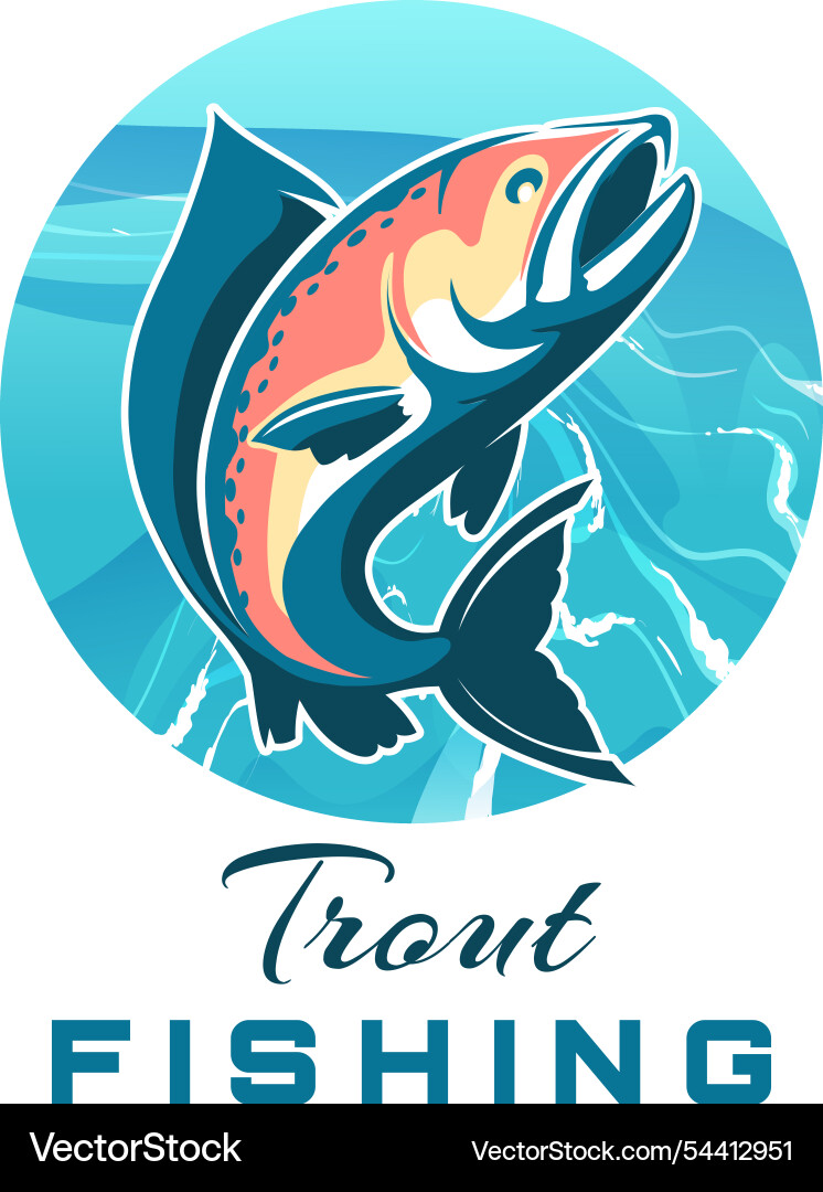 Trout Fishing Logo - Freshwater Sport Vector Image