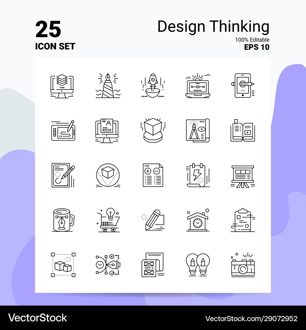 25 Design Thinking Symbol gesetzt 100 editierbare eps 10 25 Design Thinking Symbol gesetzt 100 editierbare eps 10 vektorbild