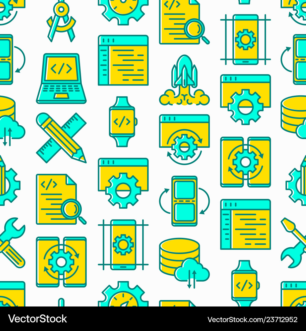 App development seamless pattern App development seamless pattern Vector Image