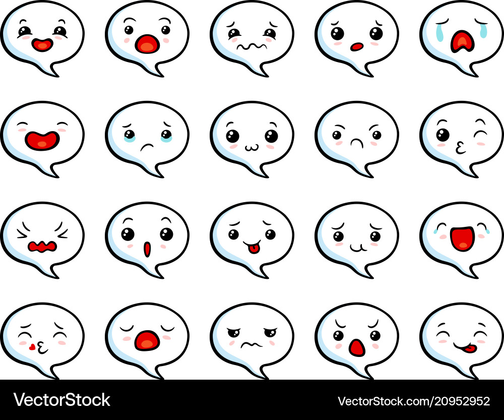 Asiatisch süß emoji Asiatisch süß emoji vektorbild
