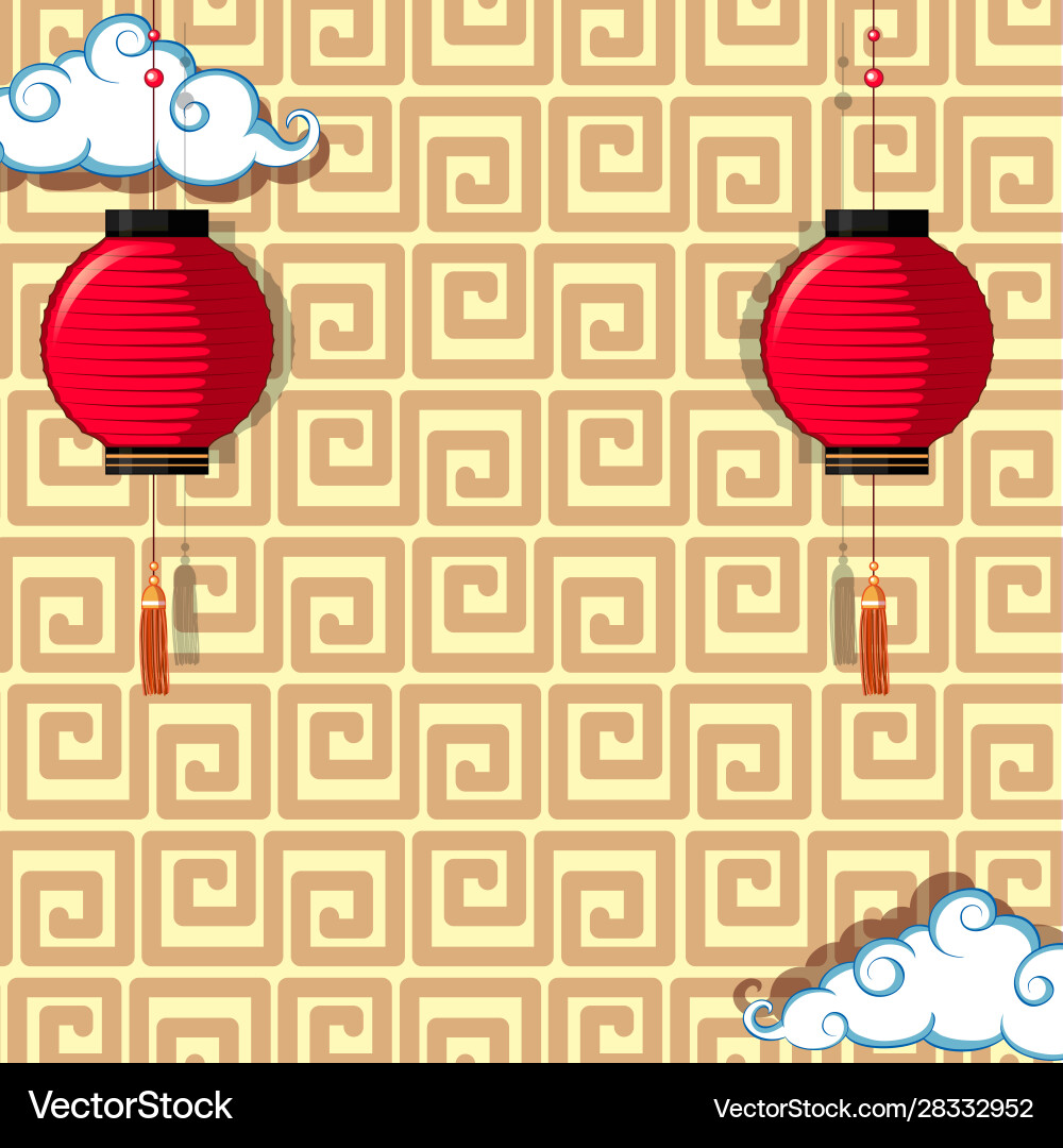 Background design with red lanterns Background design with red lanterns Vector Image