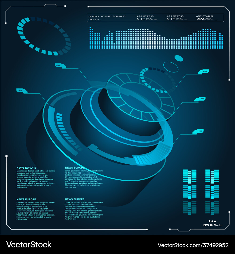 Background with futuristic user interface design Vector Image