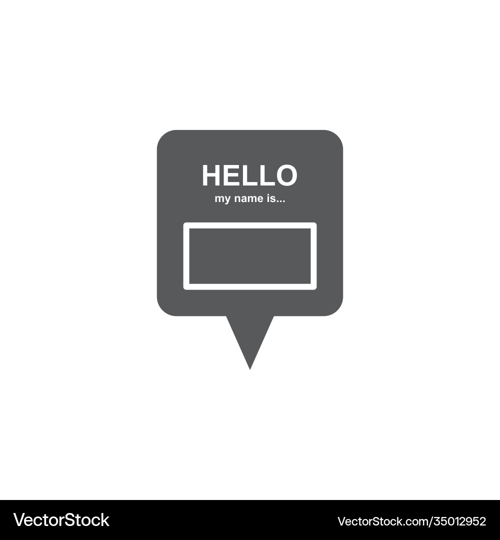 Badge or register isolated sticker hello my name Vector Image