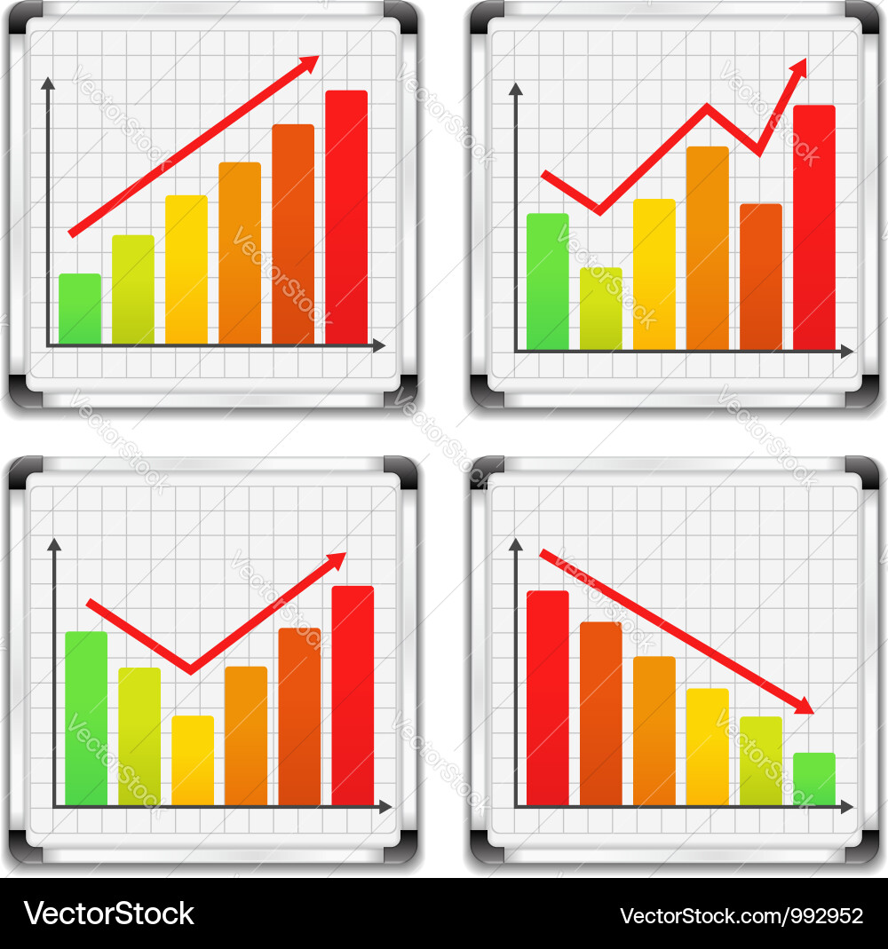 Bar Graphs on Whiteboards vector image