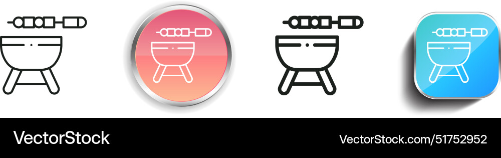 Bbq icon thin linear regular and button style vector image
