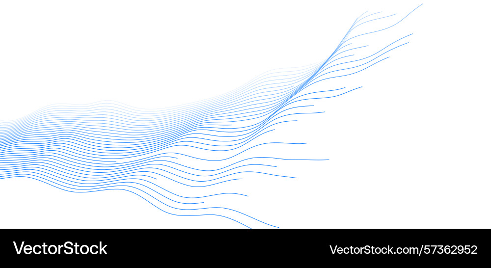 Blue minimal wavy lines abstract futuristic tech Vector Image