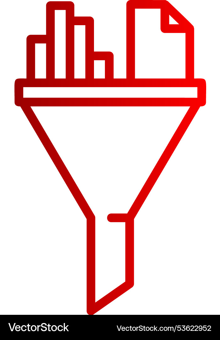 Data filter line gradient icon Vector Image